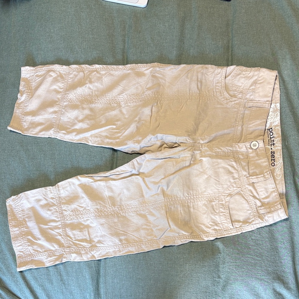 Point Zero womens Light Tan Cargo capris Pants